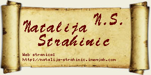 Natalija Strahinić vizit kartica